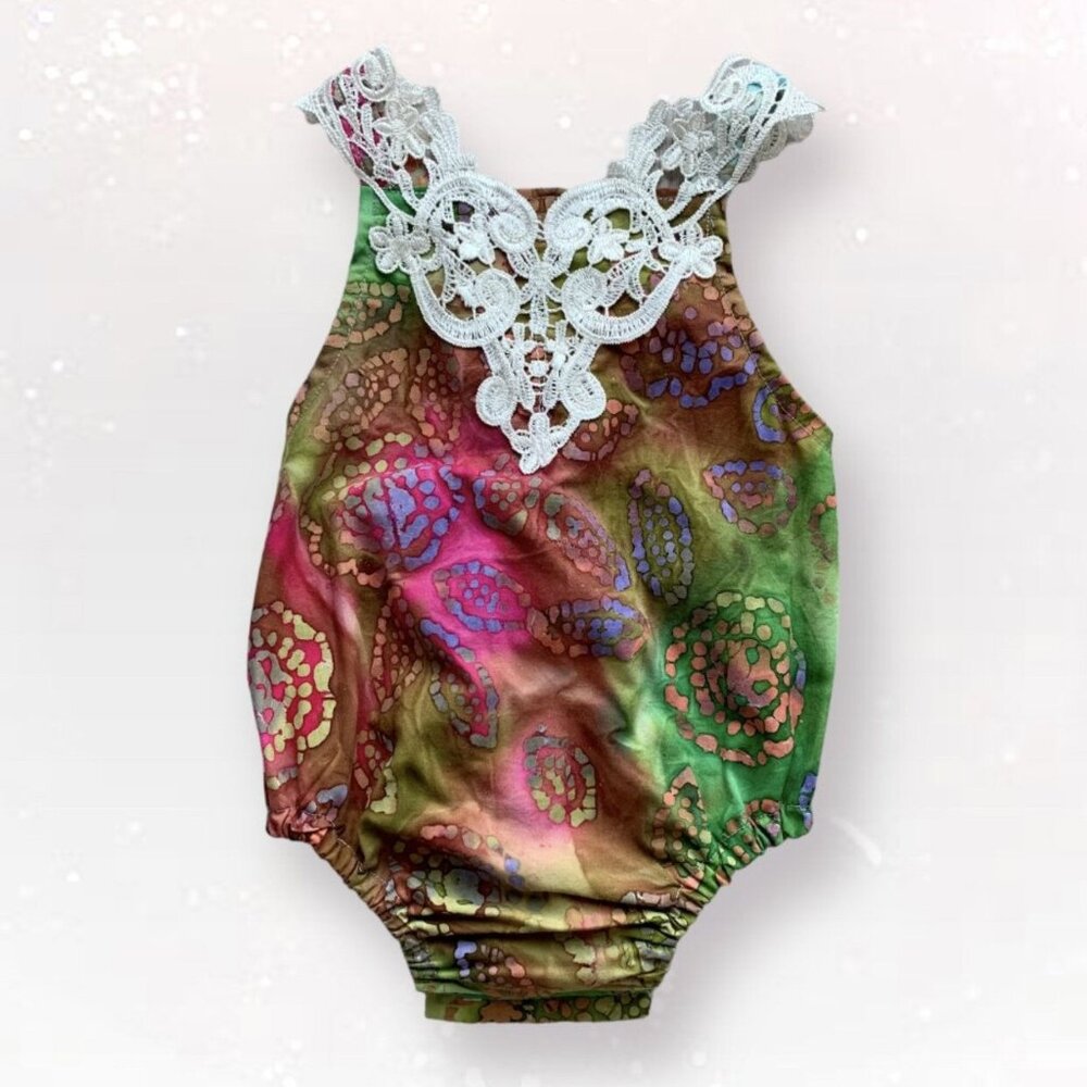Kainku Handmade Batik + Lace Sunsuit Romper